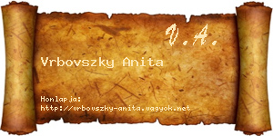 Vrbovszky Anita névjegykártya