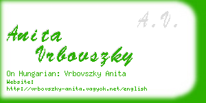 anita vrbovszky business card